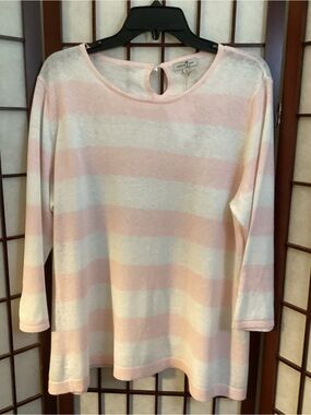 Cortland Park Women’s Soft Pastel Striped Top Size L
